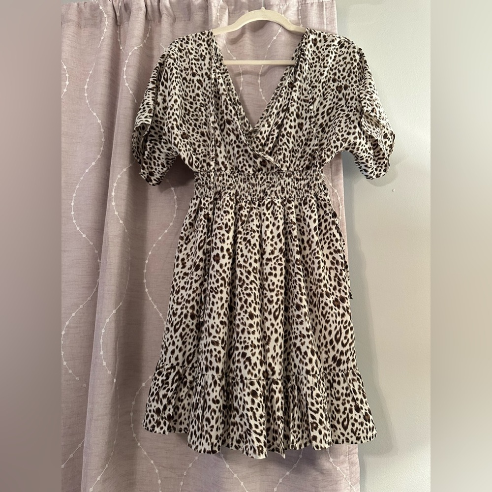 NWOT Leopard Print Mini Dress - Picture 2 of 5